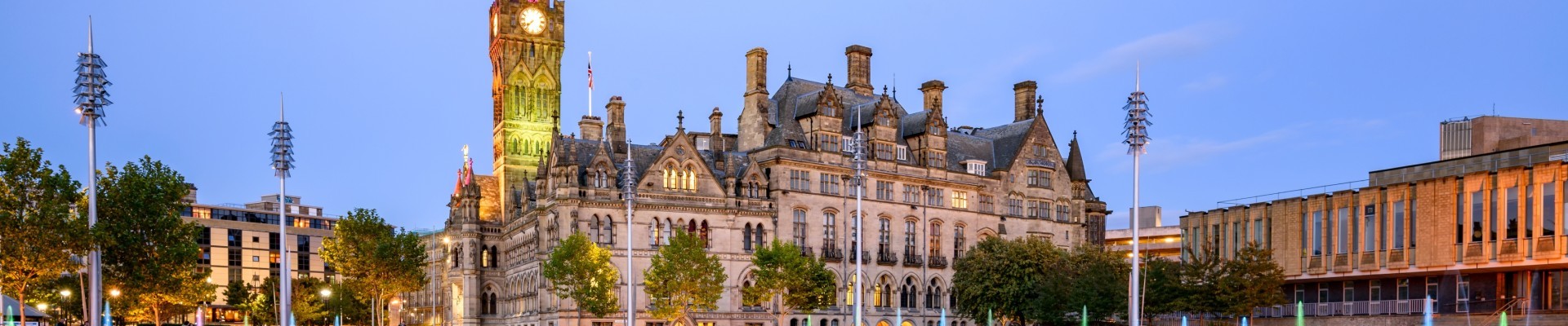 Bradford town hall at city park