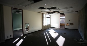 Abandoned office building in ruin