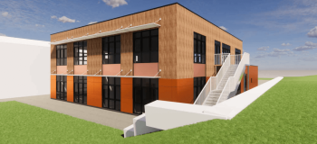 Immanuel College block concept design with stairs