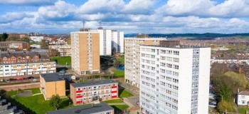 High rise tower blocks, flats built in the city of Stoke on Trent