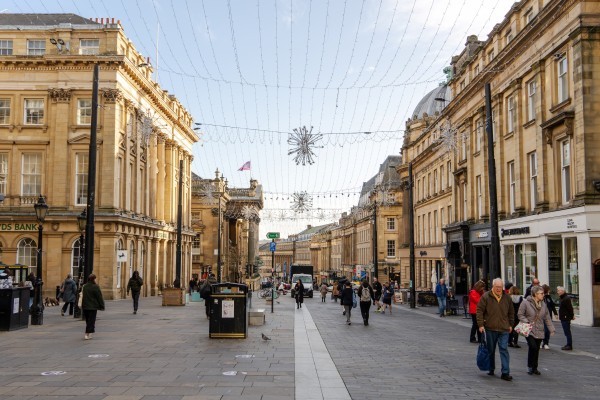 Newcastle upon Tyne, UK, a view of Grey Street