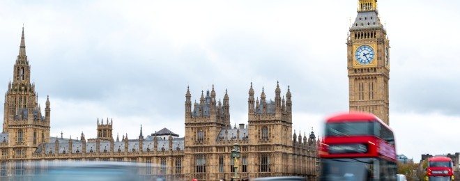 Parliament Square showing Big Ben and Houses of Parliament