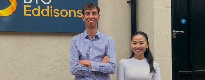 New recruits L R Oliver Leaf & Anna Nguyen   BTG Eddisons Peterborough   June 2026