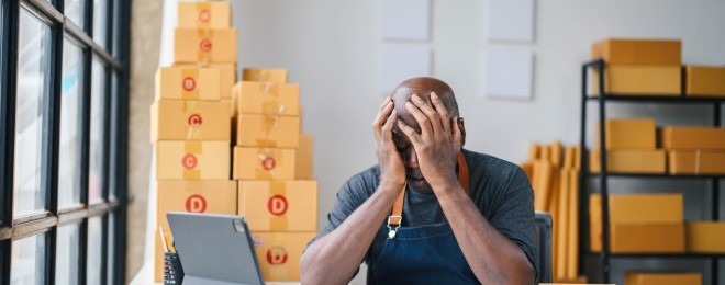 Stressed business owner