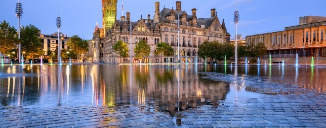 Bradford town hall at city park
