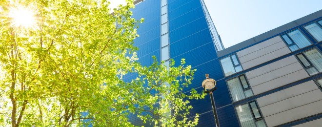 Sunny London office building