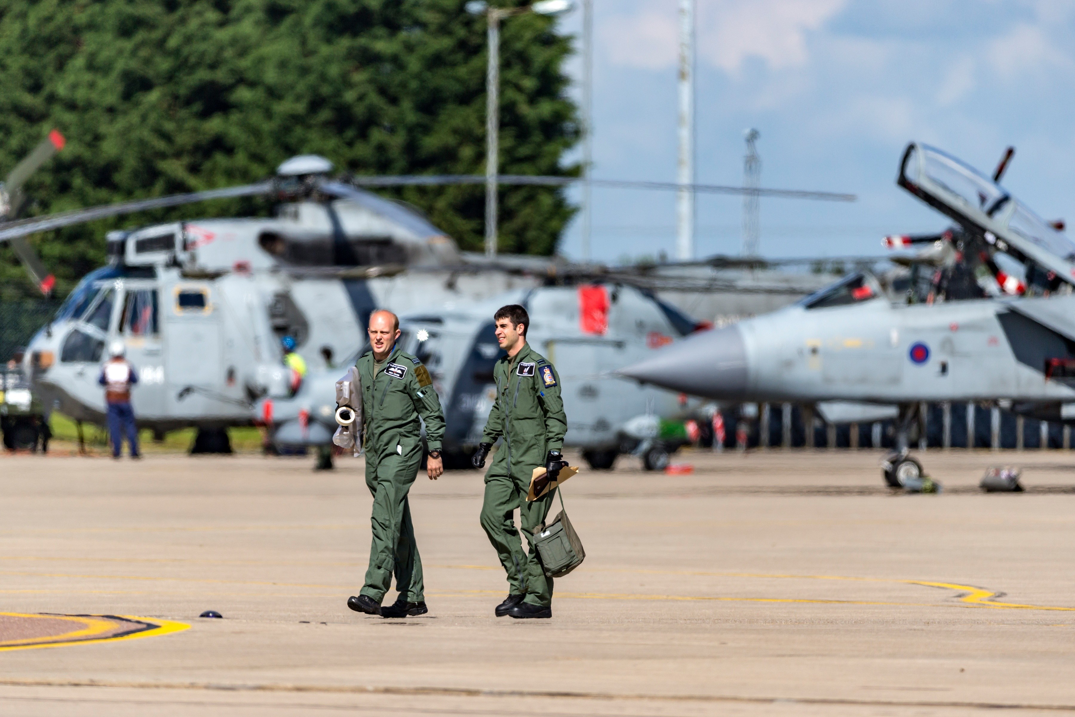 Two Royal Air Force Pilots walking