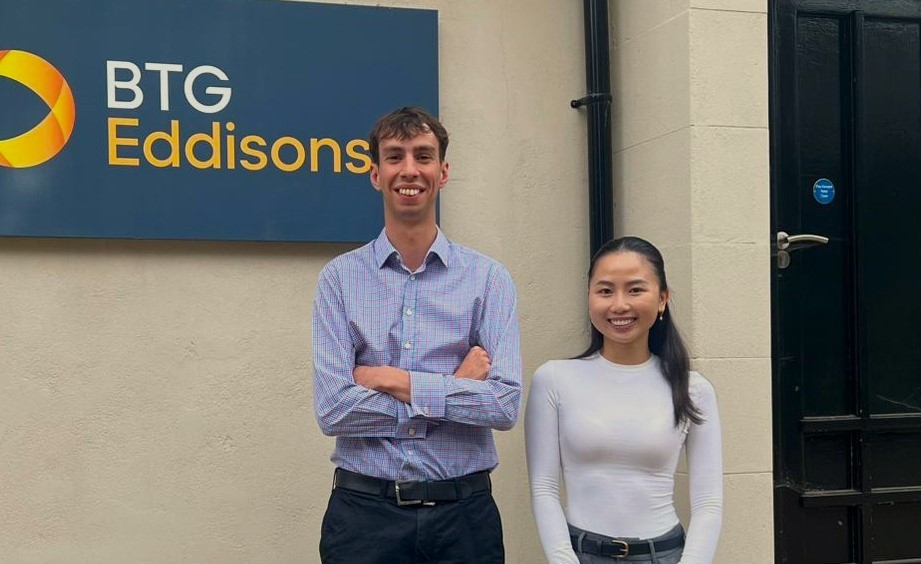 New recruits L R Oliver Leaf & Anna Nguyen BTG Eddisons Peterborough June 2026