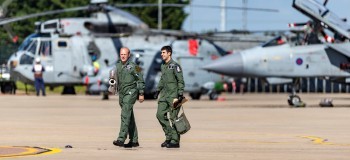 Two Royal Air Force Pilots walking