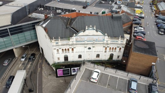 Drone shot of back