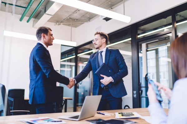Business sale handshake
