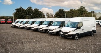 A fleet of brand new Iveco delivery vans