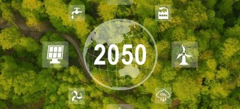 Net Zero 2050 Carbon Neutral and Net Zero Concept natural environment A climate neutral long term strategy greenhouse gas emissions targets A cloud of mist in the green Net Zero figure 1 scaled