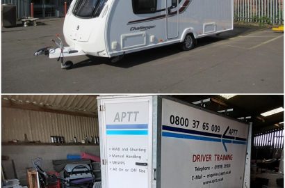 Swift Challenger Hi-Style 584 4-Berth Caravan (2015) with Kampa Rally Awning and Other Accessories (Caravan is VAT Exempt) & Ifor Williams BV1059 4 Wheeled Twin Axle Trailer