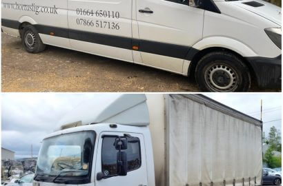 Mercedes Benz Sprinter 313 CDI LWB 3.5t High Roof Panel Van (2014) & Mercedes Atego 815 7.5T Curtain Sided Lorry with RB Tail Lift