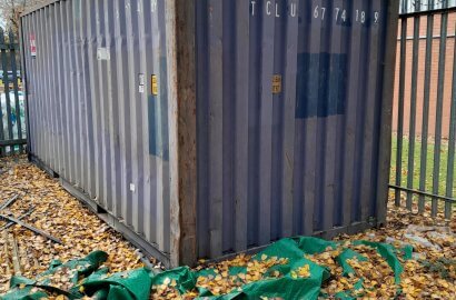 Shipping Container, Roofing Stocks and Office Furniture