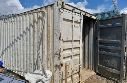 2 x 20ft Shipping/Storage Containers (one missing a door)