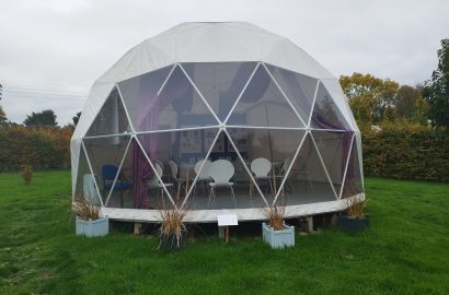 The Remaining Contents of a Boutique Perfumery Business to include; Agricultural & Grounds Maintenance Machinery, Distillation & Laboratory Equipment, Catering Equipment & Restaurant Furnishings, including Stainless Steel 500L Stills, Pacific Domes Geodesic Dome Tents, Galvanised Steel Polytunnel & Oak Framed Building Frame (Cost Circa £90,000)