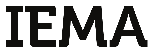 The letters IEMA on one line in bold, black lettering